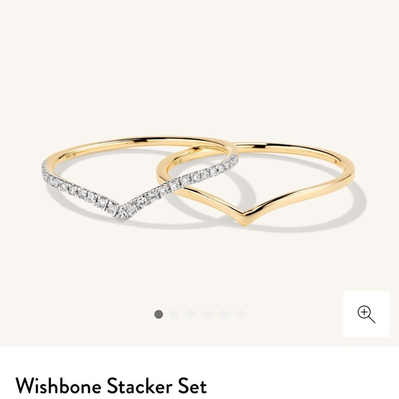 Mejuri Wishbone Stacker Set 14k Yellow Gold Size 6 - Picture 2 of 7